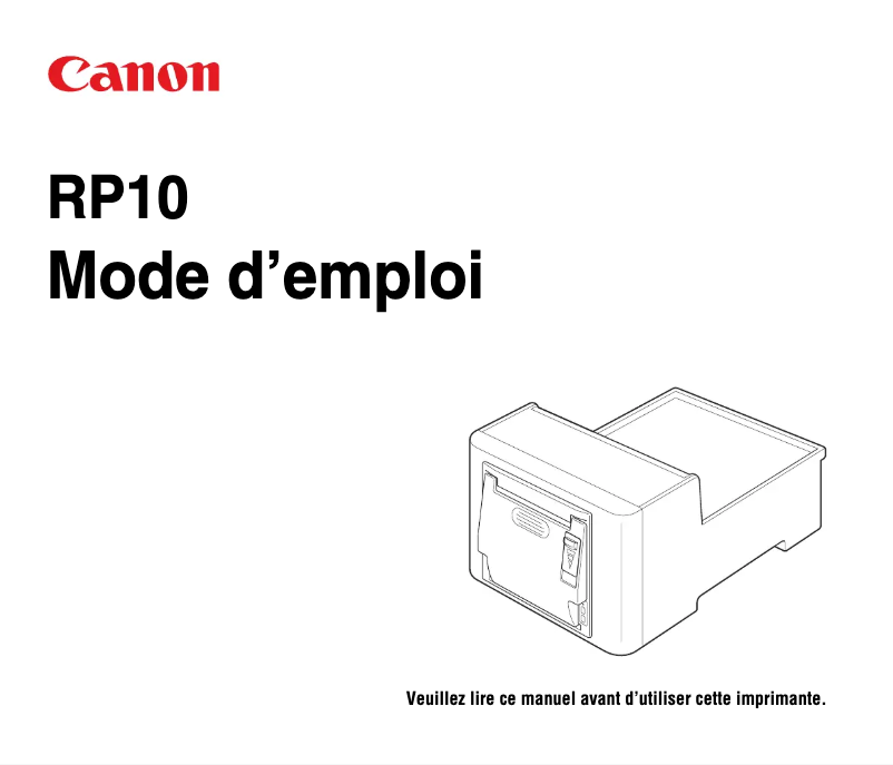 Page 1 de la notice Manuel utilisateur Canon imageFORMULA RP10