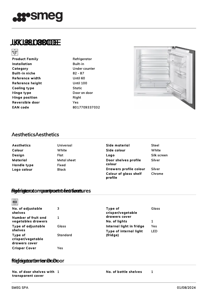 Image de la première page du manuel de l'appareil UKU8L080DE