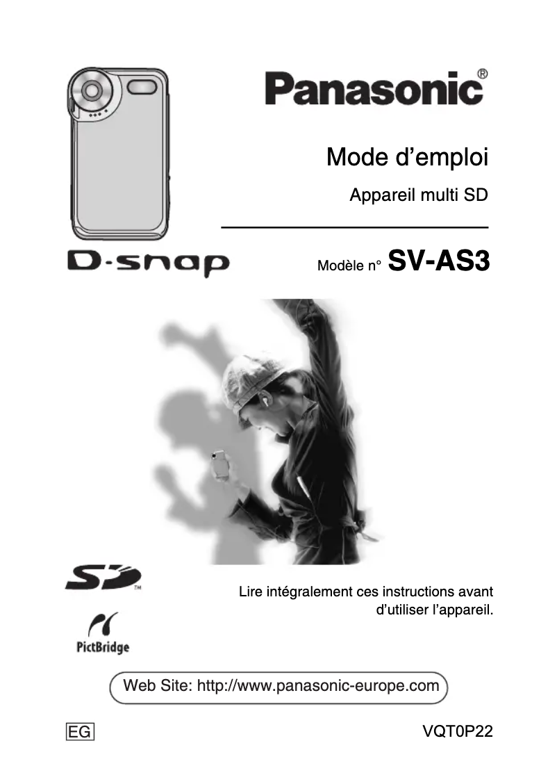 Image de la première page du manuel de l'appareil D-Snap SV-AS3