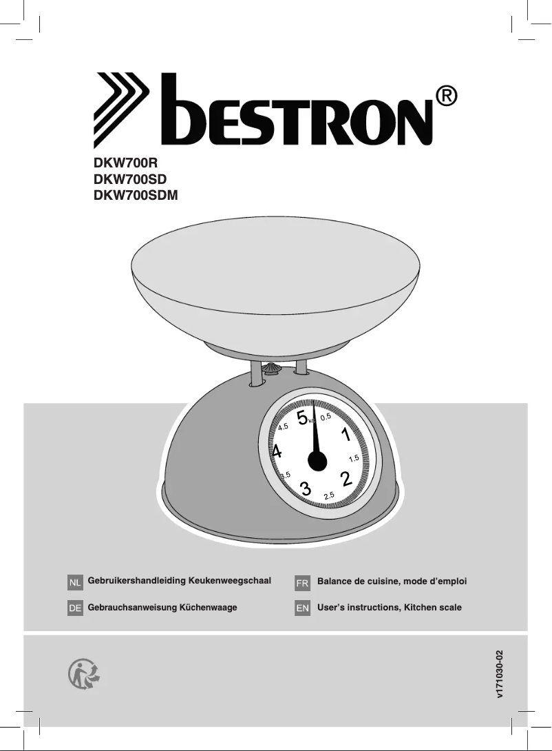 Page 1 de la notice Manuel utilisateur Bestron DKW700R