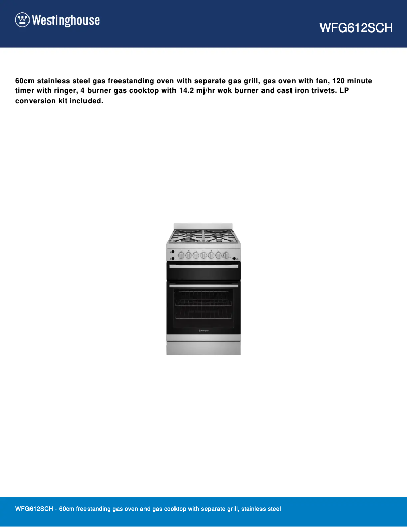 Image de la première page du manuel de l'appareil WFG612SCH