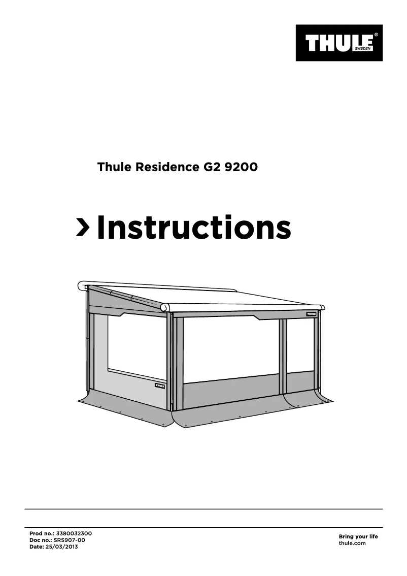 Image de la première page du manuel de l'appareil Residence G2 9200