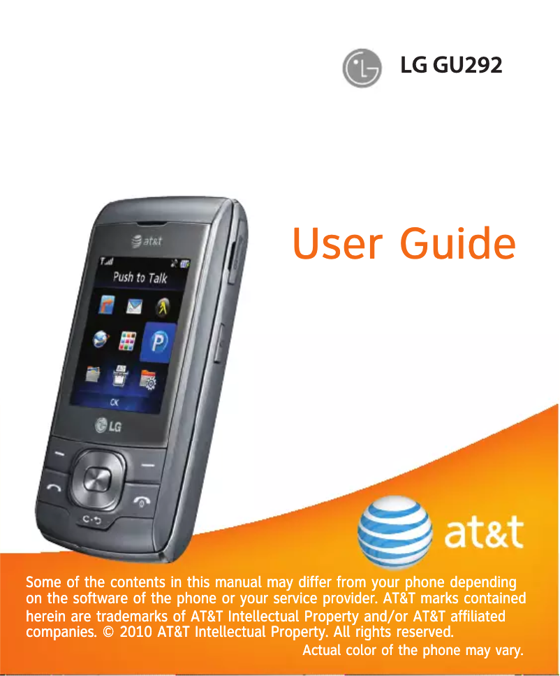 Image de la première page du manuel de l'appareil GU292