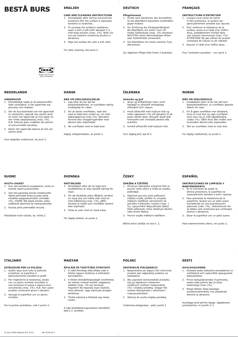 Image de la première page du manuel de l'appareil BESTÅ BURS 702.453.39