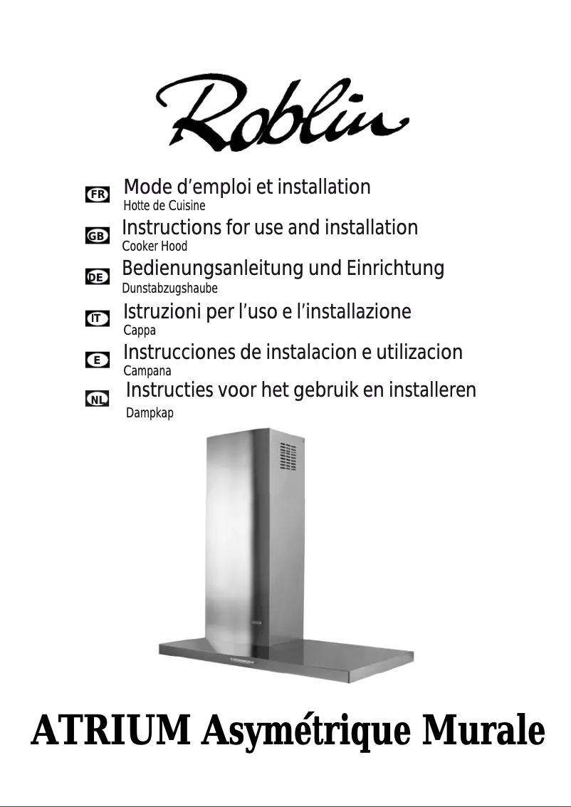 Page 1 de la notice Manuel utilisateur Roblin Atrium/2 Asymétrique