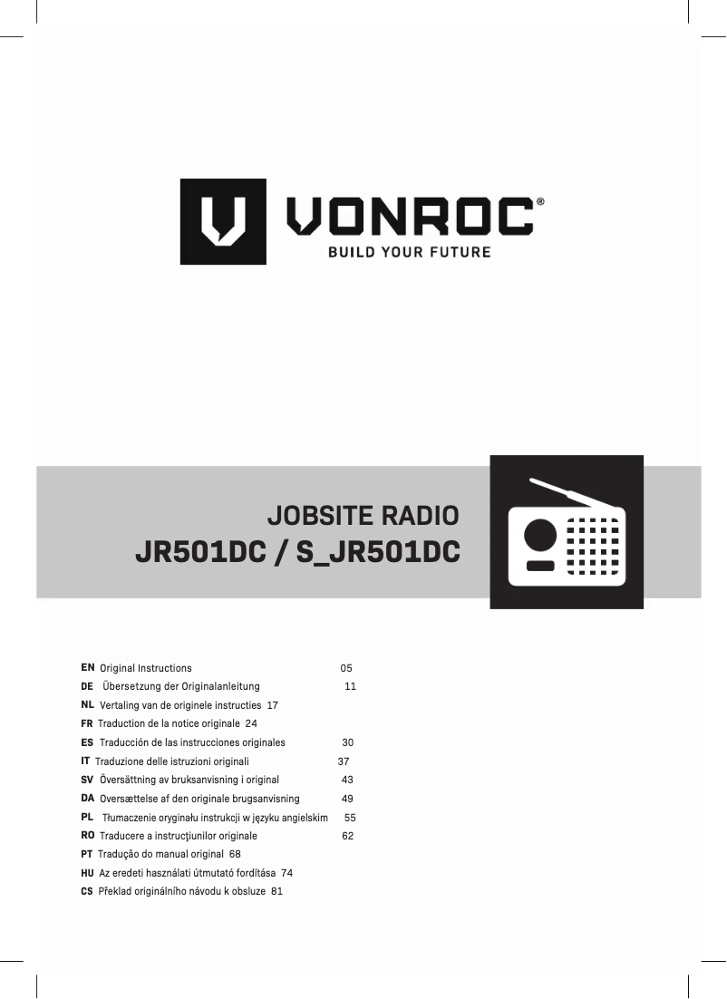 Page 1 of the manual User Manual Vonroc S_JR501DC