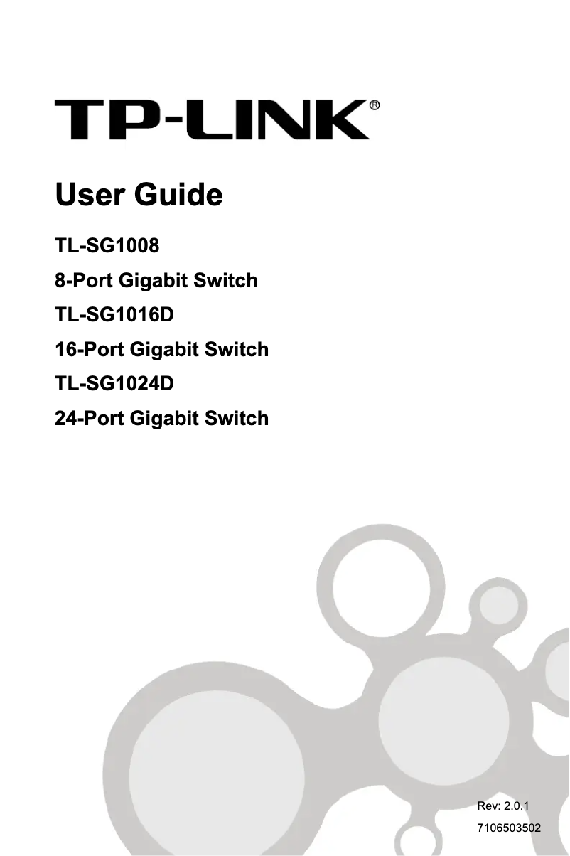 Image de la première page du manuel de l'appareil JetStream TL-SG1016D