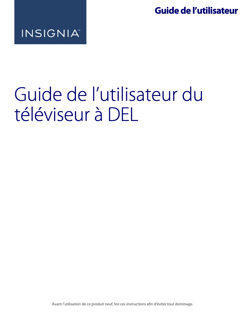 Page 1 de la notice Manuel utilisateur Insignia NS-50F301NA24