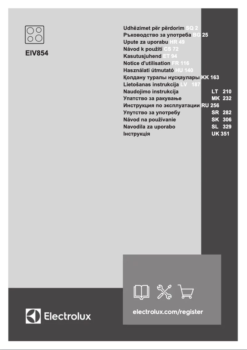 Page 1 de la notice Manuel utilisateur Electrolux EIV854