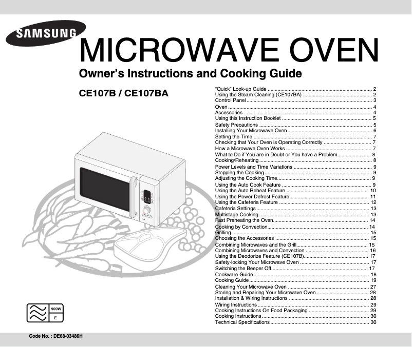 Page 1 de la notice Manuel utilisateur Samsung CE107B-B