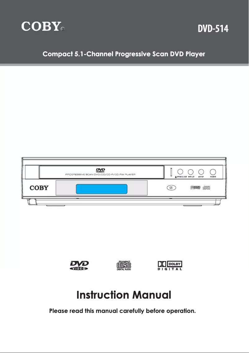 Page n°1 - Manuel utilisateur Coby DVD514