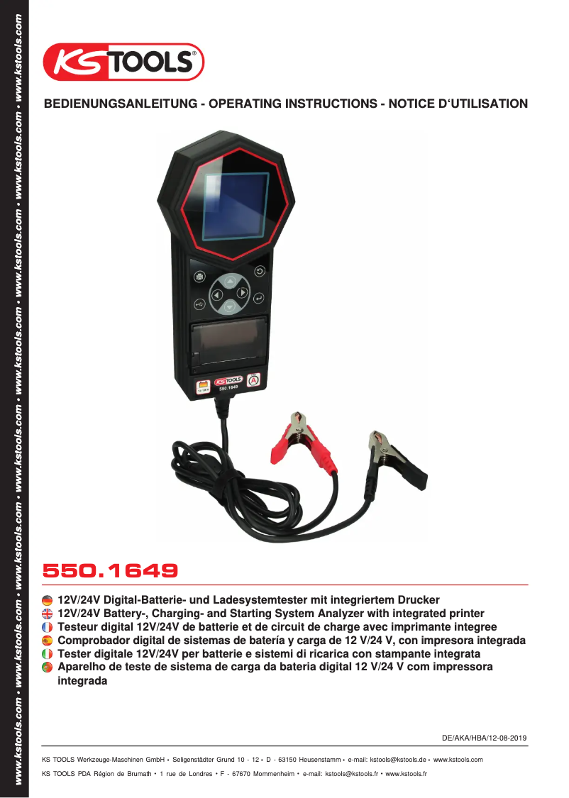 Image de la première page du manuel de l'appareil 550.1649