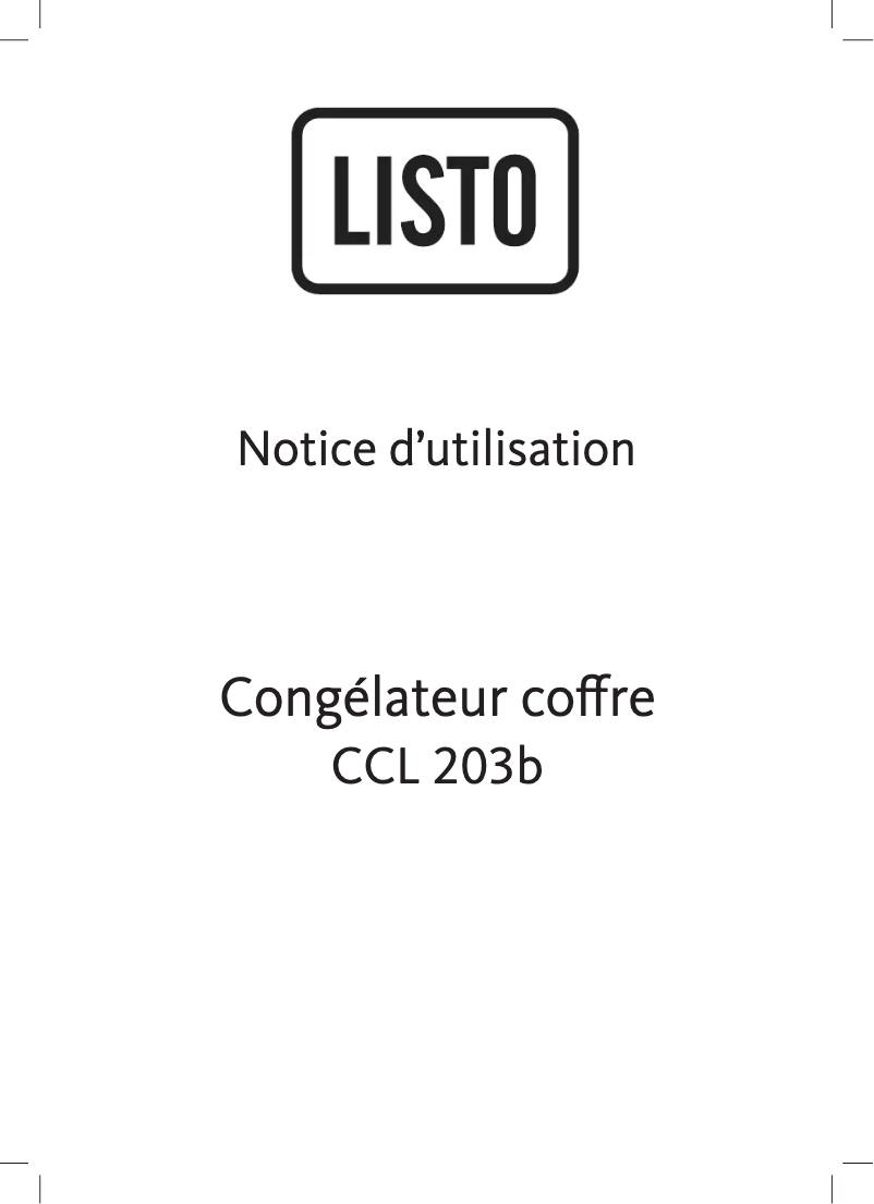 Image de la première page du manuel de l'appareil CCL 203b