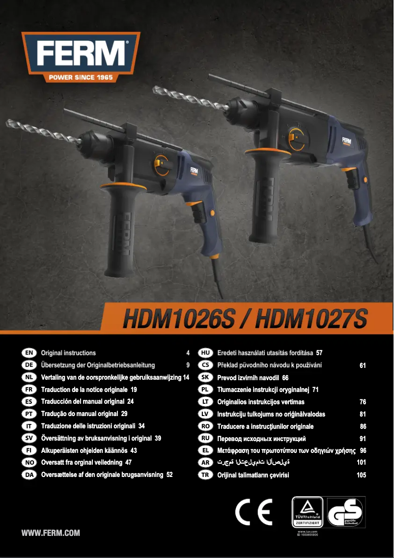 Page 1 de la notice Manuel utilisateur Ferm HDM1026S