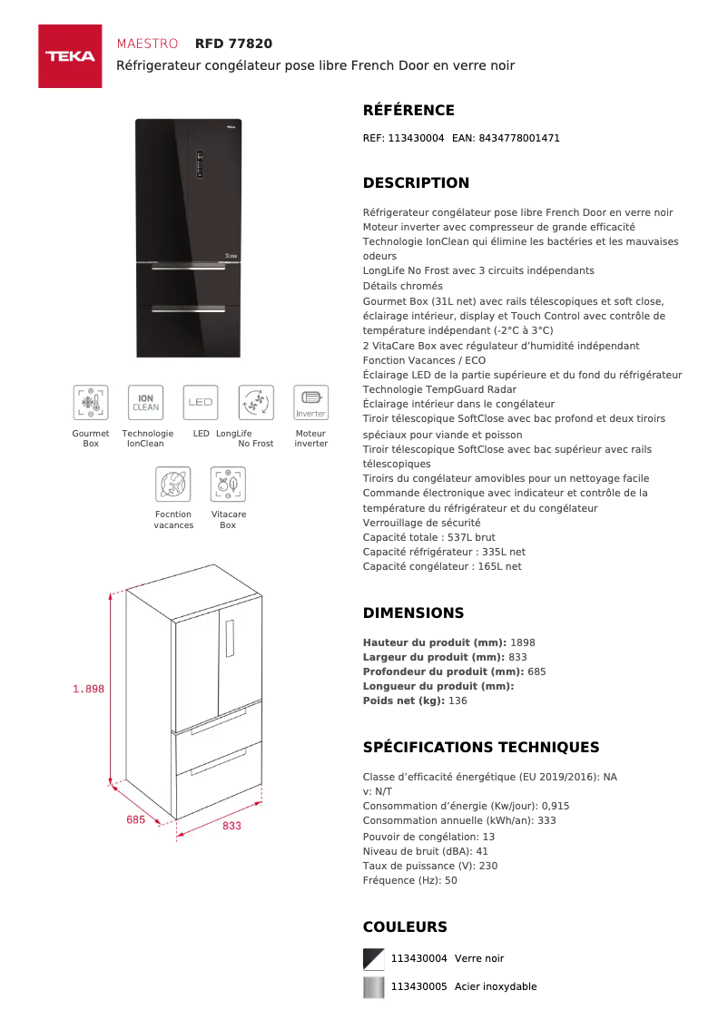 Image de la première page du manuel de l'appareil RFD 77820