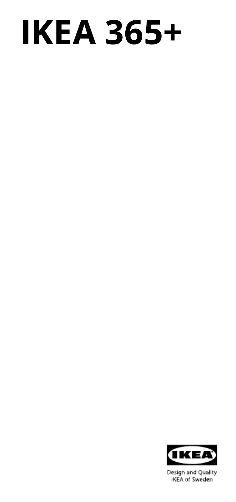 Page 1 de la notice Manuel utilisateur Ikea 365+ 605.807.08