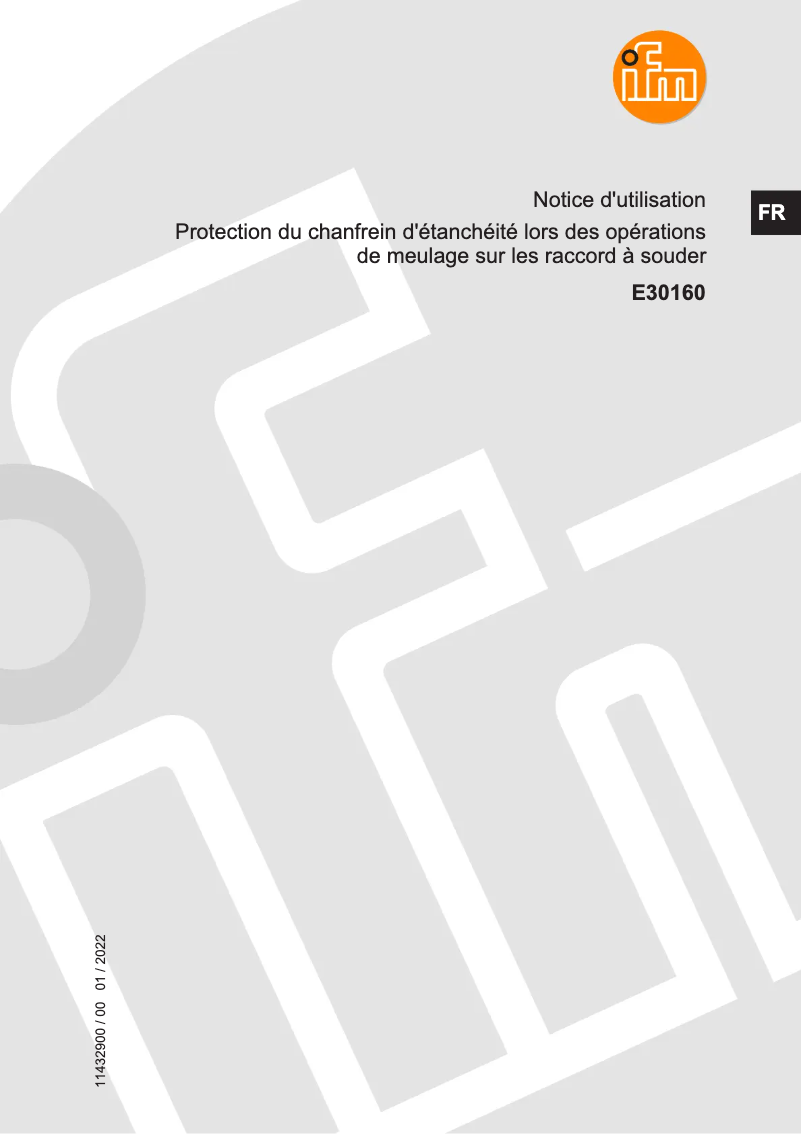 Page 1 de la notice Manuel utilisateur IFM E30160