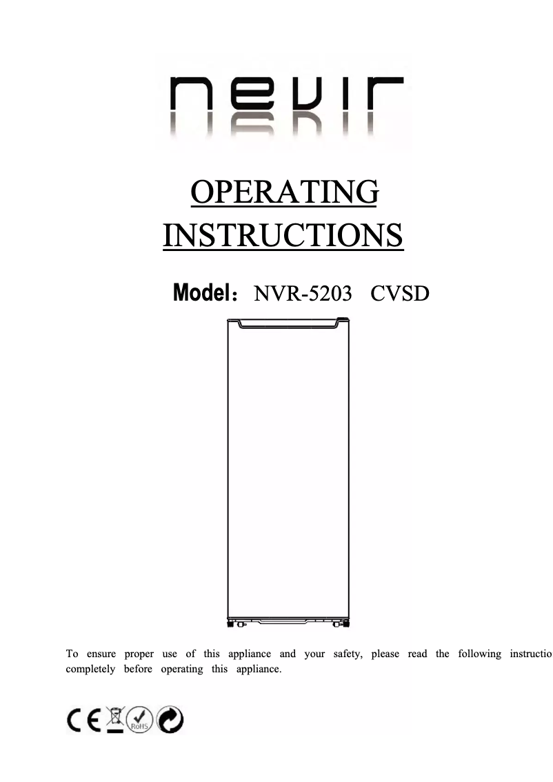 Page n°1 - Manuel utilisateur Nevir NVR-5203 CVSD