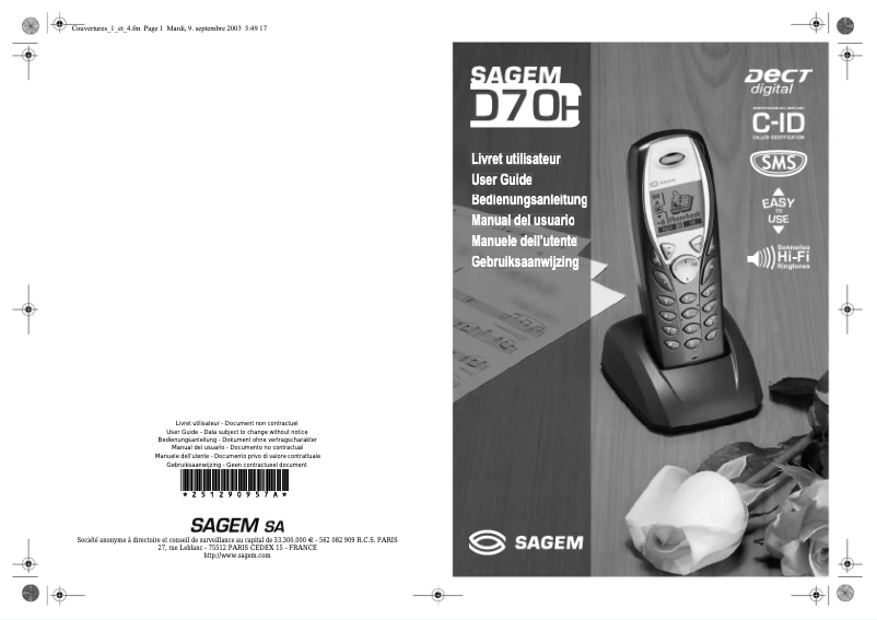 Page n°1 - Manuel utilisateur Sagem D80V-2