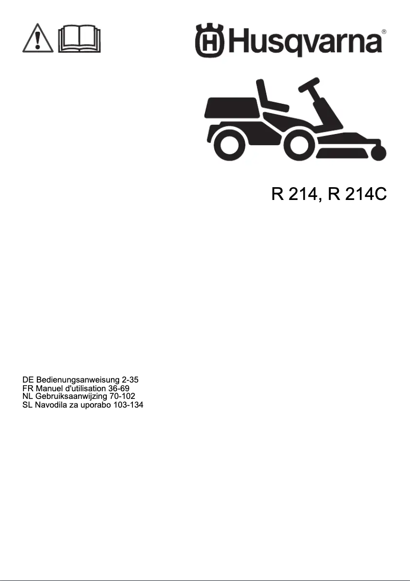 Page n°1 - Manuel utilisateur Husqvarna R 214