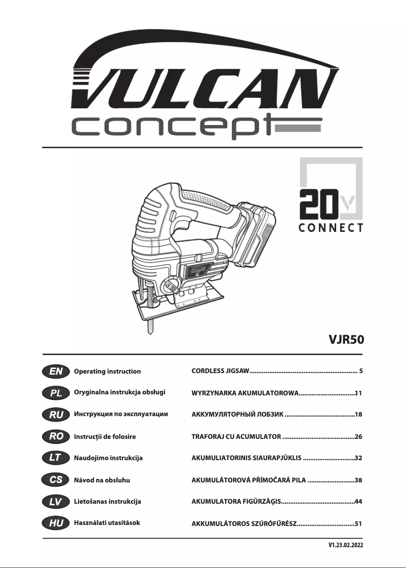 Page 1 de la notice Manuel utilisateur Vulcan VJR50