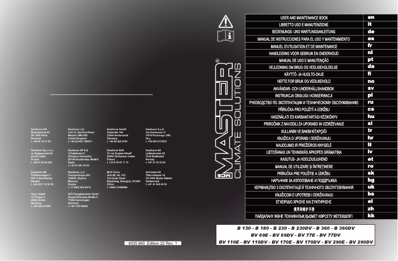 Imagen de la primera página del manual del dispositivo BV-77