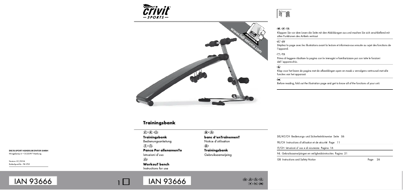 Page 1 de la notice Manuel utilisateur Crivit IAN 93666