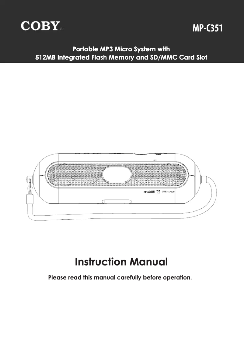 Page n°1 - Manuel utilisateur Coby MP-C351