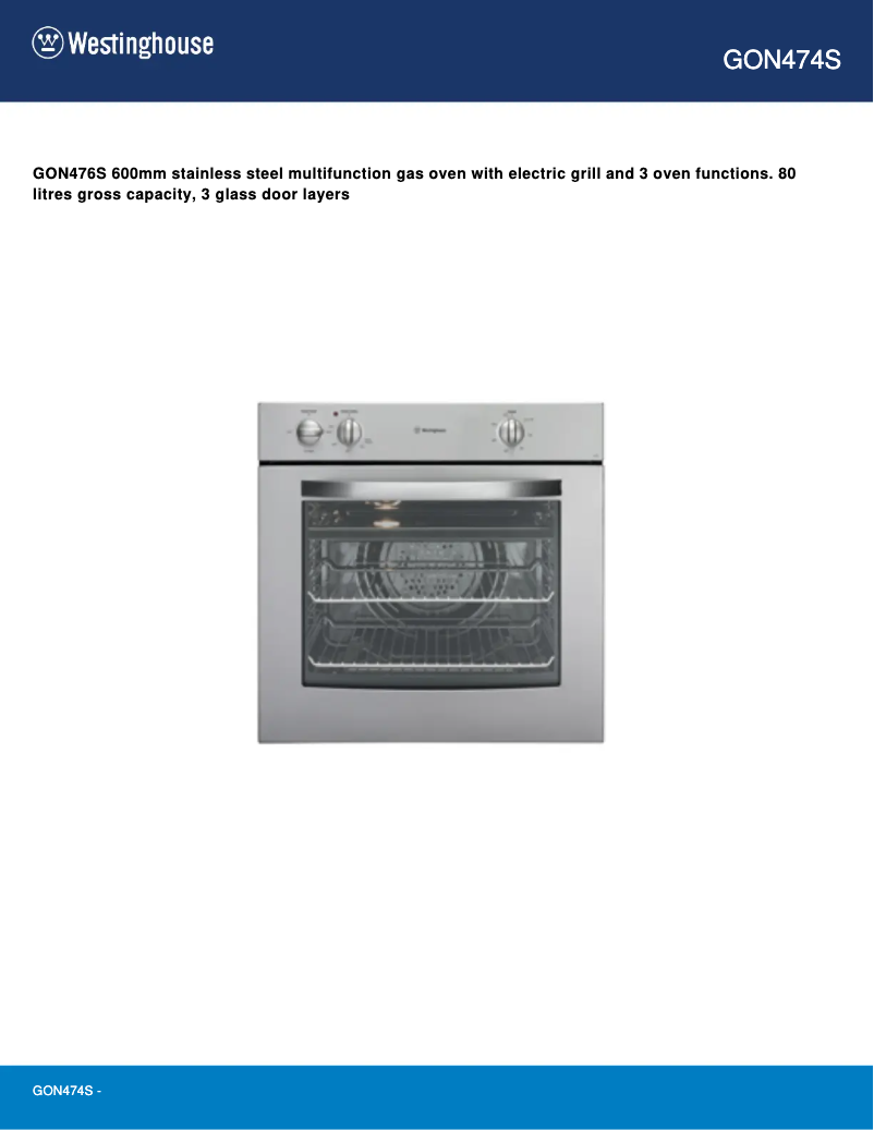 Image de la première page du manuel de l'appareil GON474S