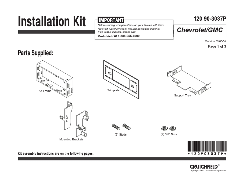 Image de la première page du manuel de l'appareil 90-3037P
