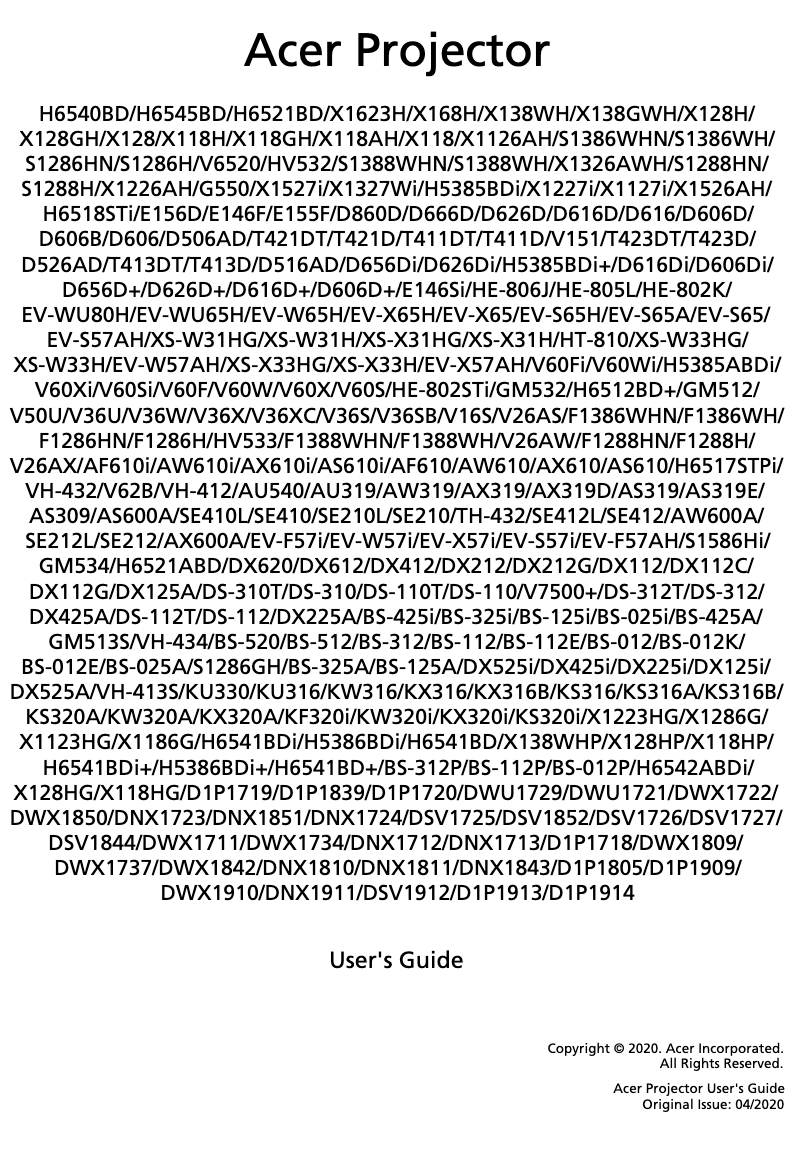 Página 1 del manual Manual de usuario Acer H6518STi