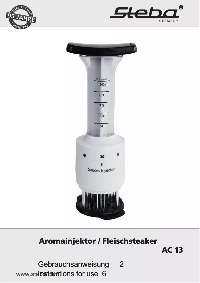 Page 1 de la notice Manuel utilisateur Steba AC 13