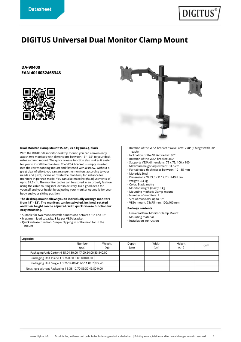 Image de la première page du manuel de l'appareil DA-90400