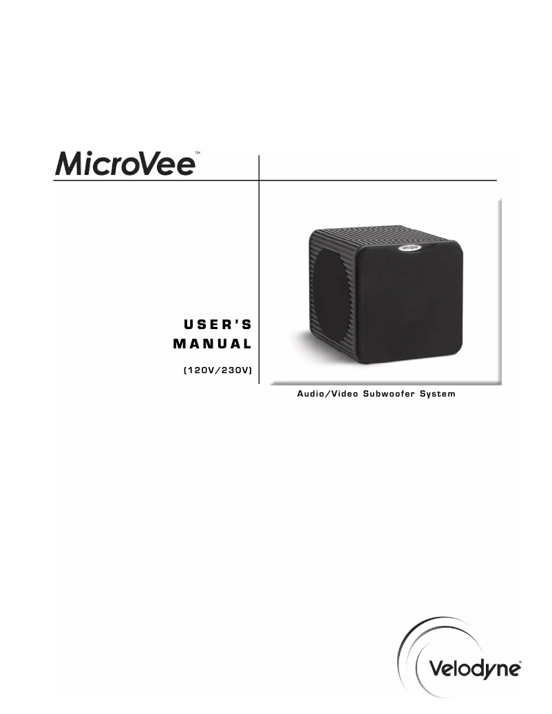 Page n°1 - Manuel utilisateur Velodyne MicroVee