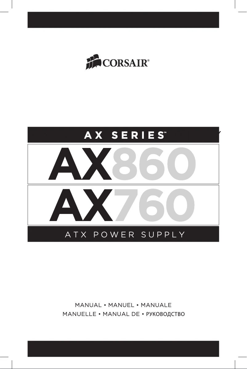Page 1 de la notice Manuel utilisateur Corsair AX760