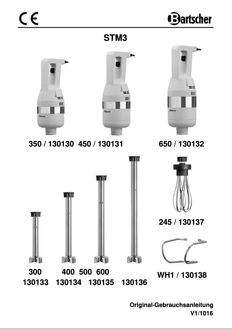 Page n°1 - Manuel utilisateur Bartscher STM3 350