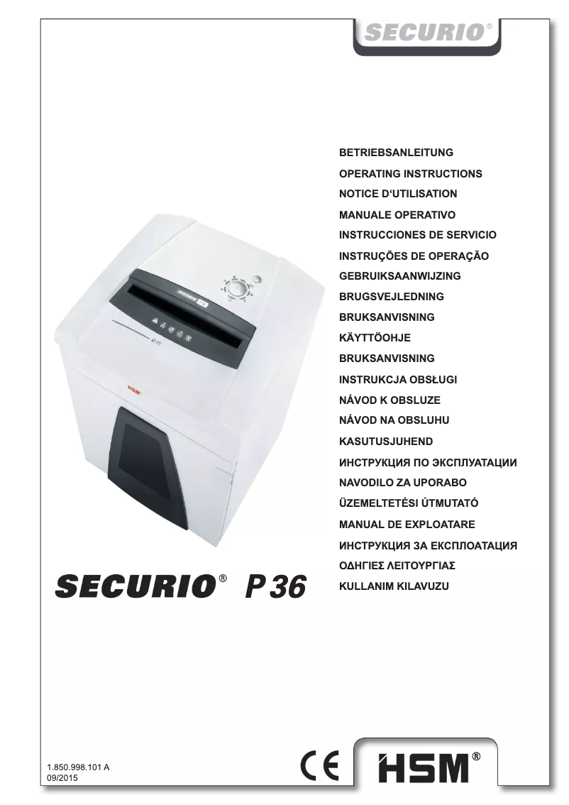 Page n°1 - Manuel utilisateur HSM SECURIO P36 4.5x30mm OMDD