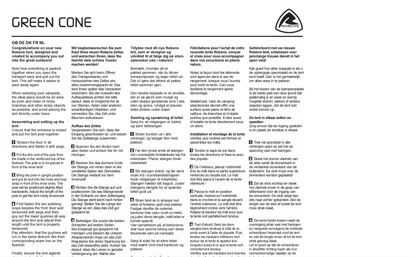 Page n°1 - Manuel utilisateur Robens Green Cone