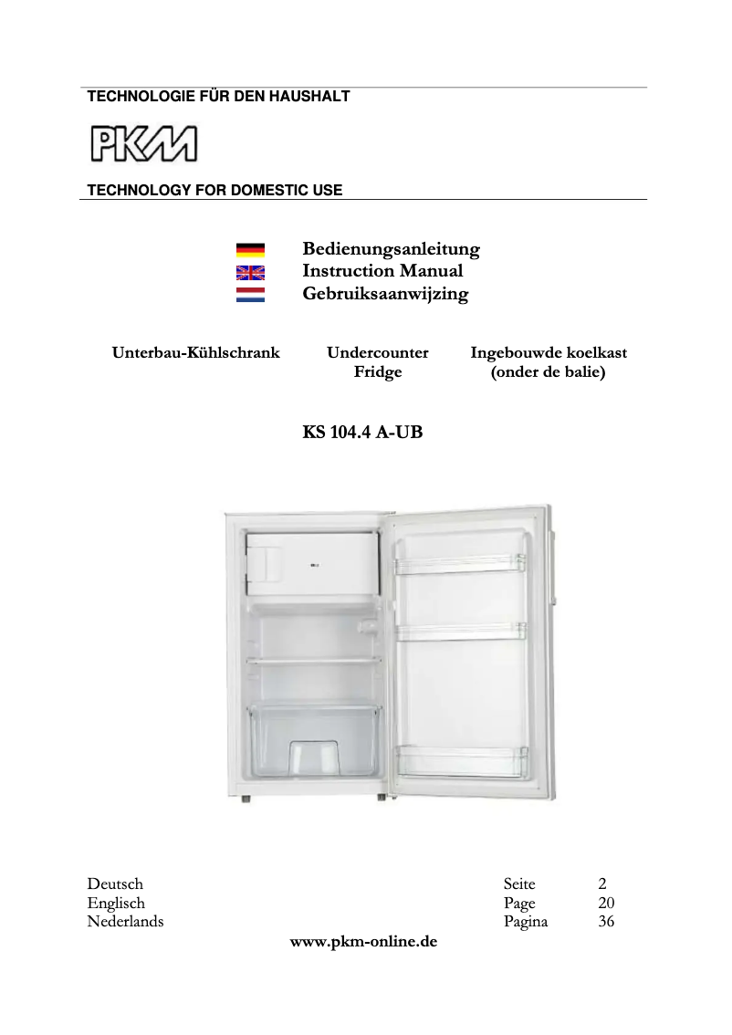 Image de la première page du manuel de l'appareil KS104.4A+