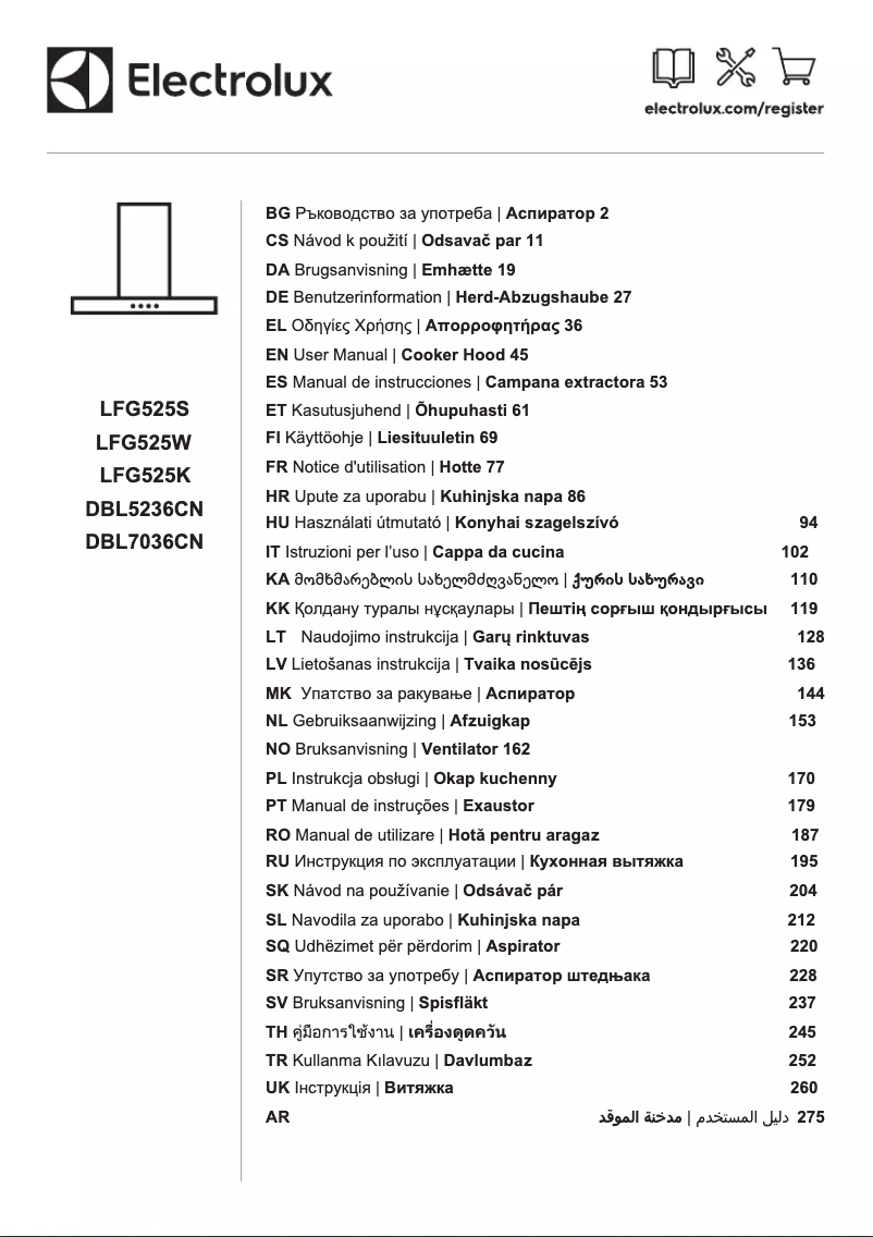 Page 1 de la notice Manuel utilisateur Electrolux DBL7036CN