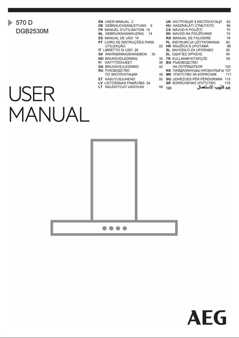 Page n°1 - Manuel utilisateur AEG DGB2530M