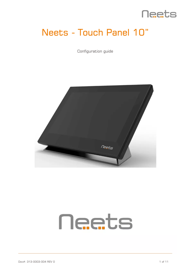 Página 1 del manual Manual de usuario Neets Touch Panel 10”