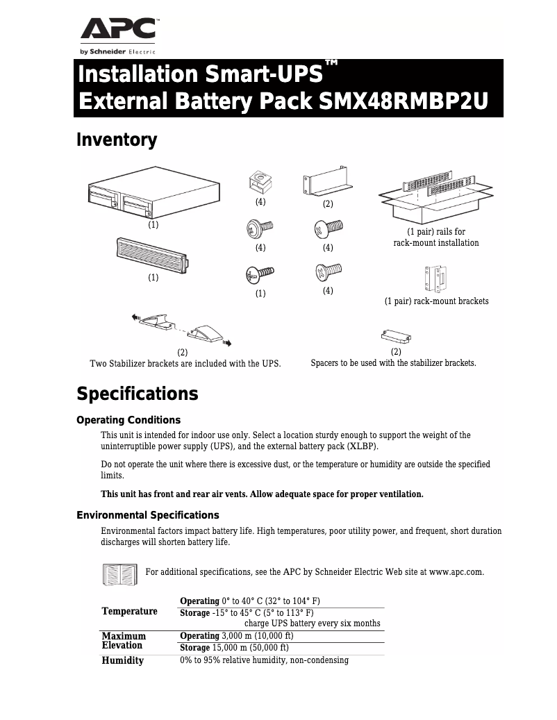 Image de la première page du manuel de l'appareil SMX48RMBP2US