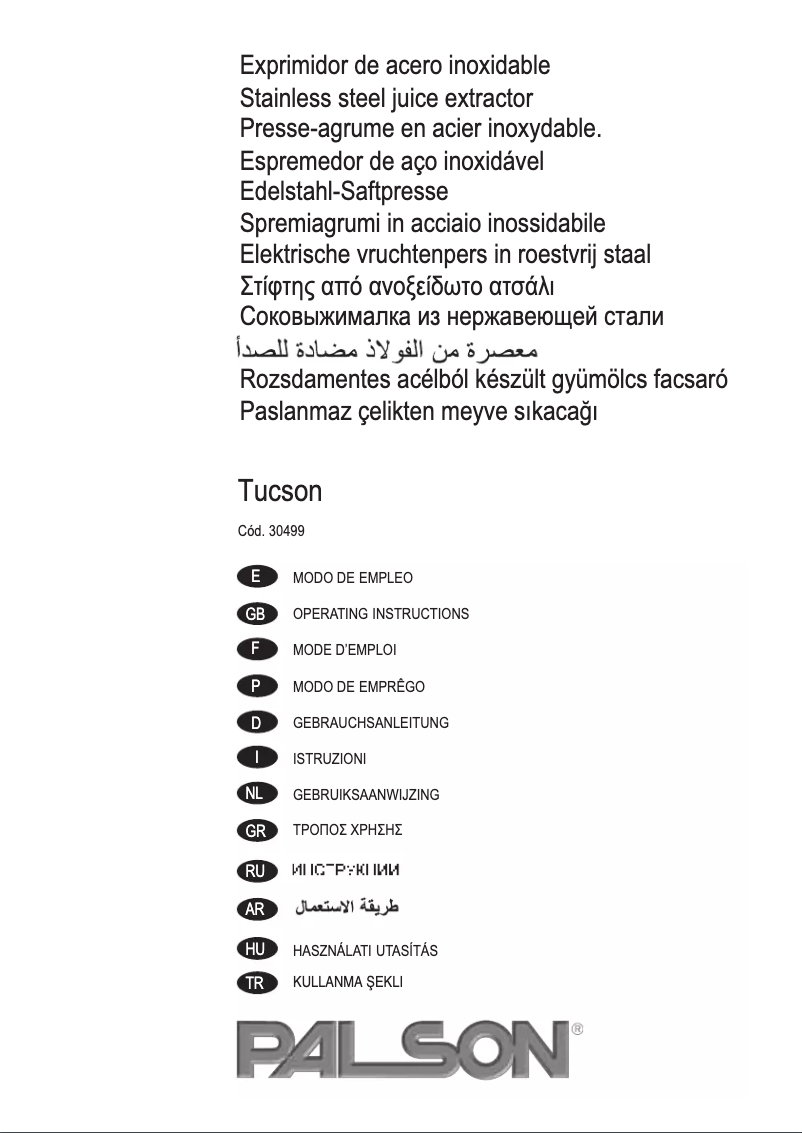Página 1 del manual Manual de usuario Palson Tucson