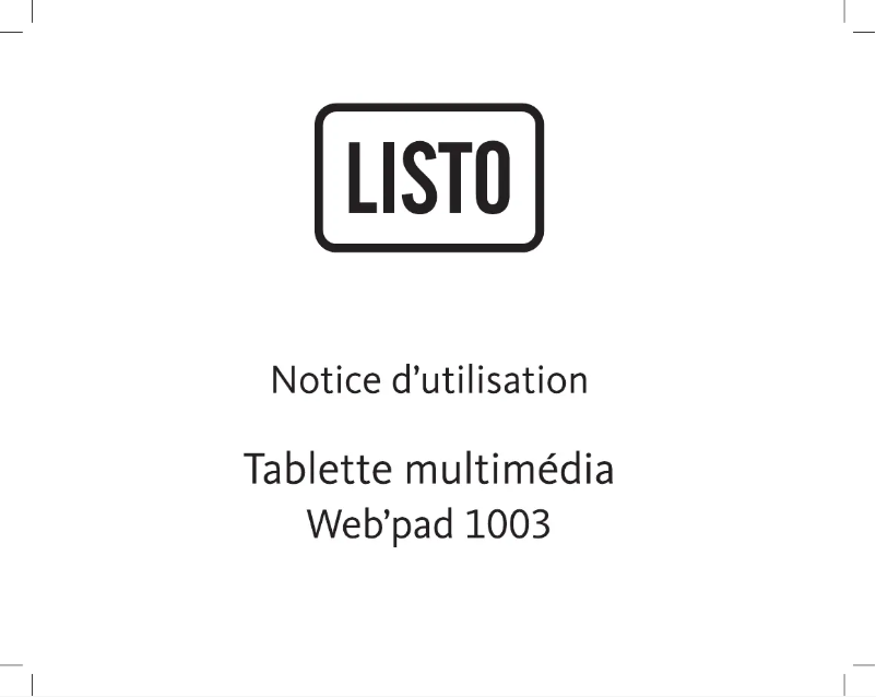 Image de la première page du manuel de l'appareil Web'Pad 1003