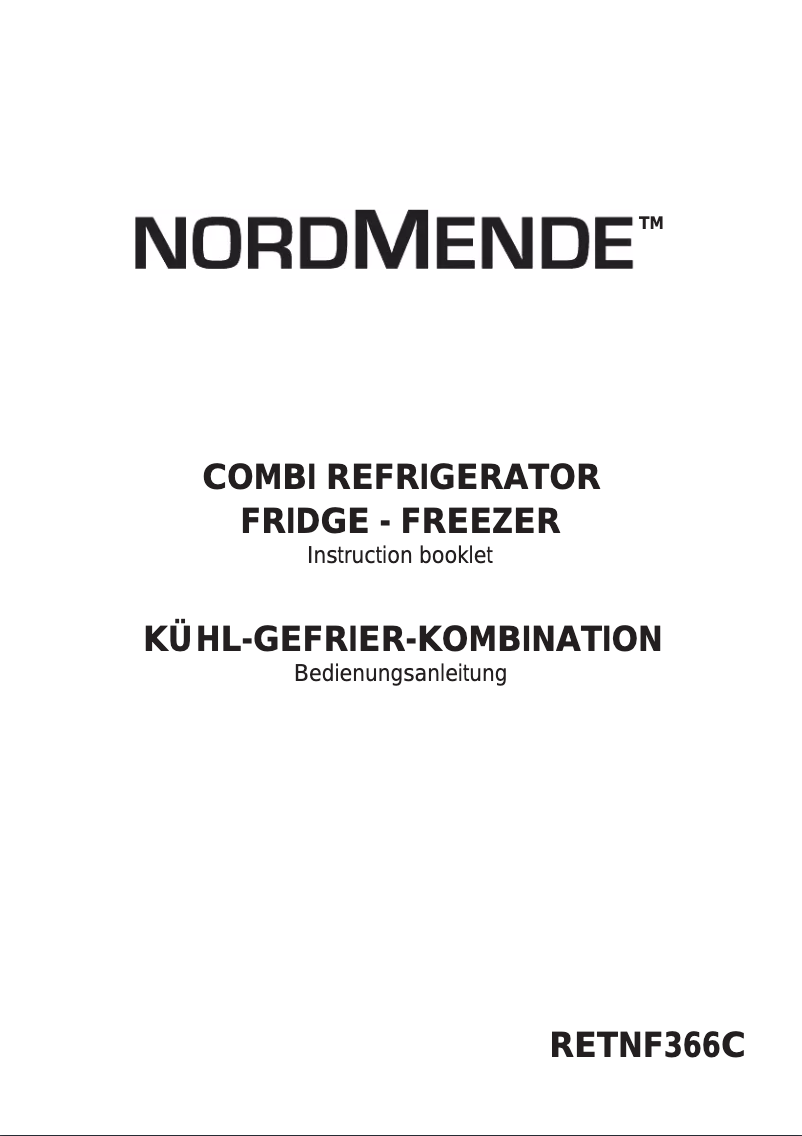 Page n°1 - Manuel utilisateur Nordmende RETNF366C