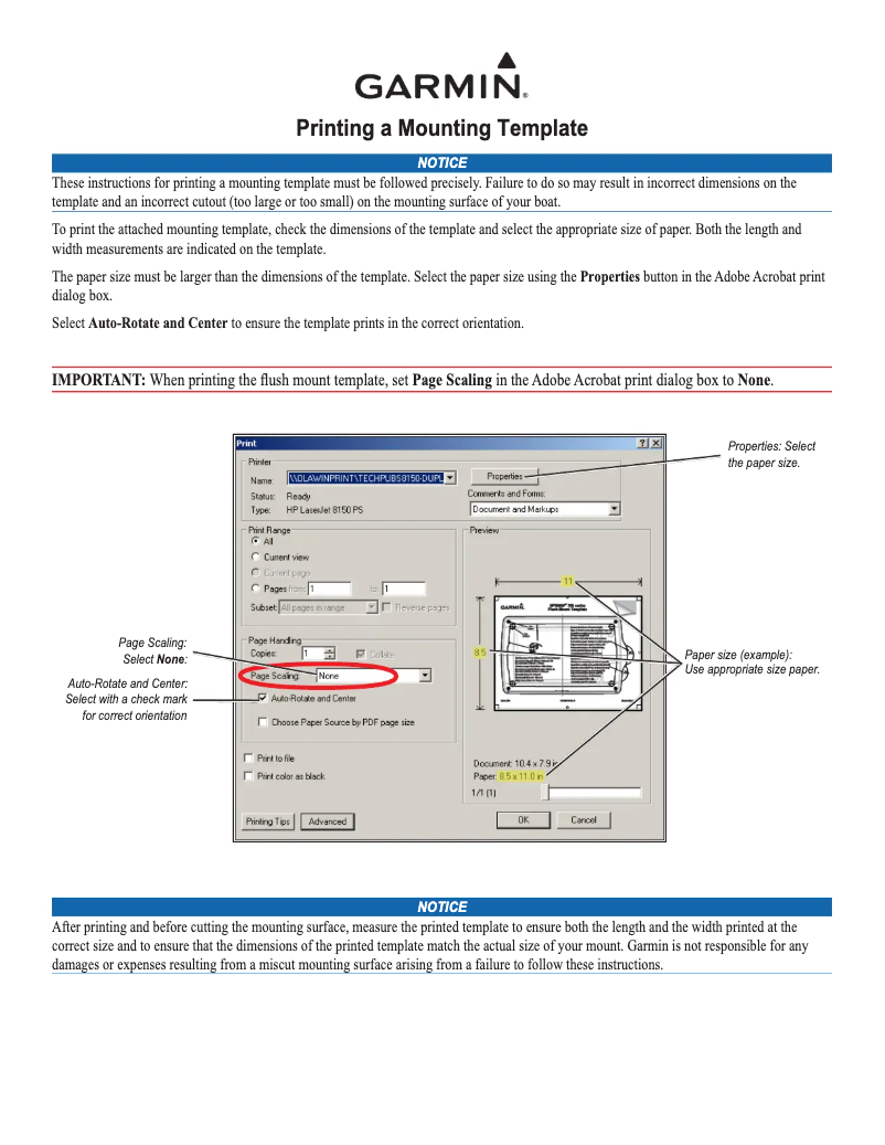 Page 1 de la notice Instructions / montage Garmin Echo 500c