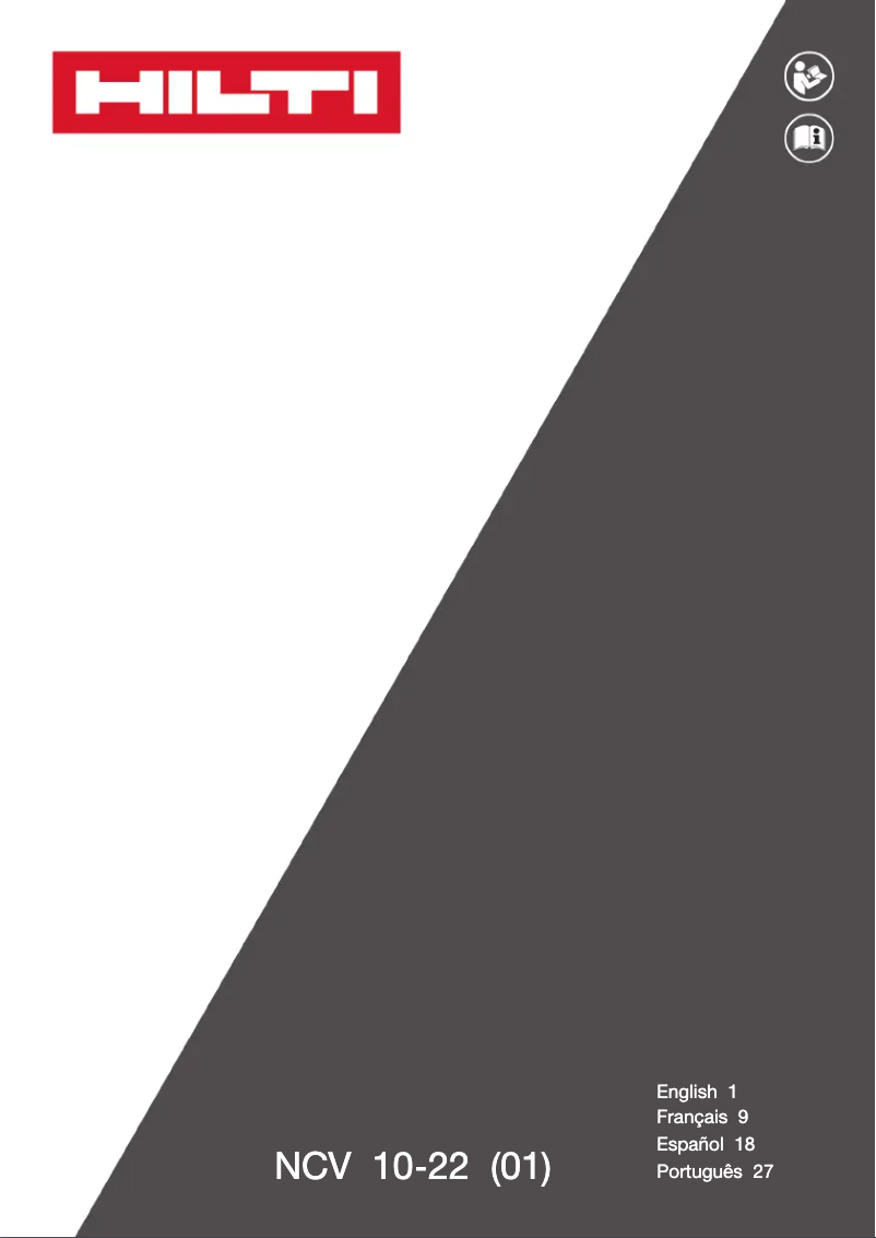 Página 1 del manual Manual de usuario Hilti NCV 10‑22