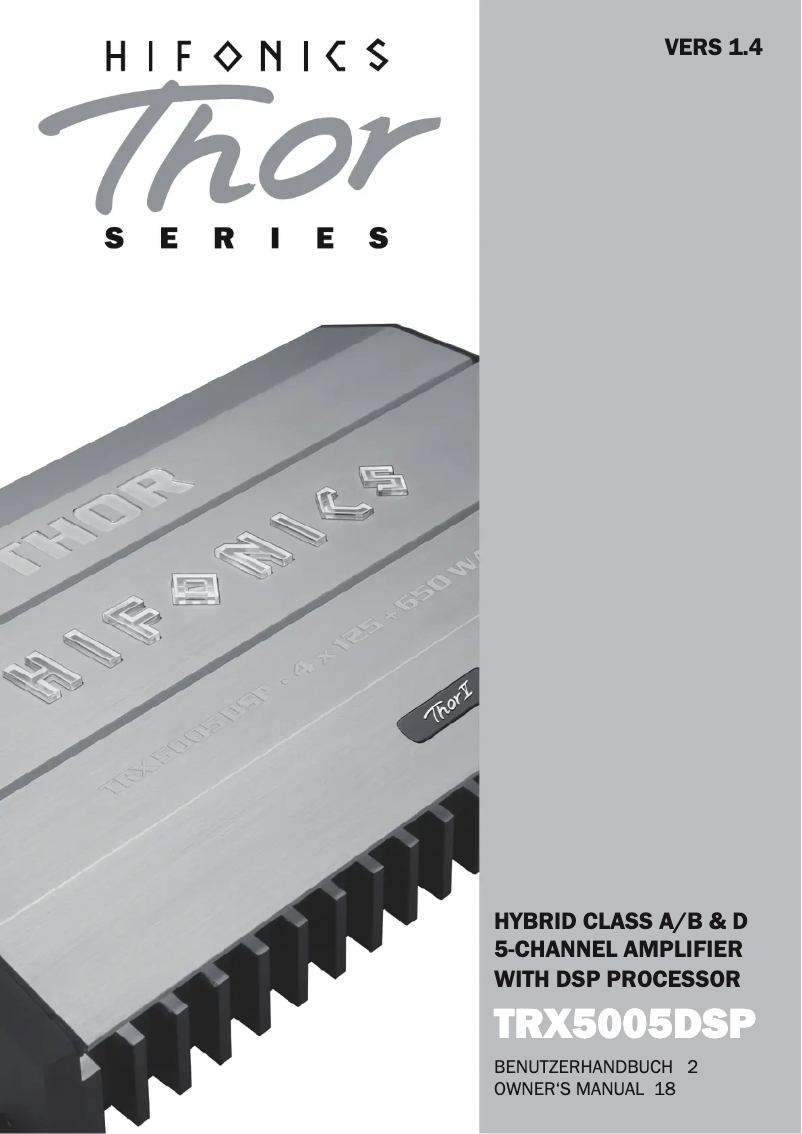 Page 1 de la notice Manuel utilisateur Hifonics Thor TRX5005DSP