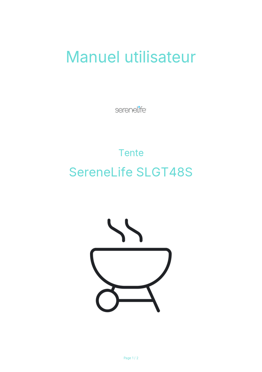 Page n°1 - Manuel utilisateur SereneLife SLGT48S